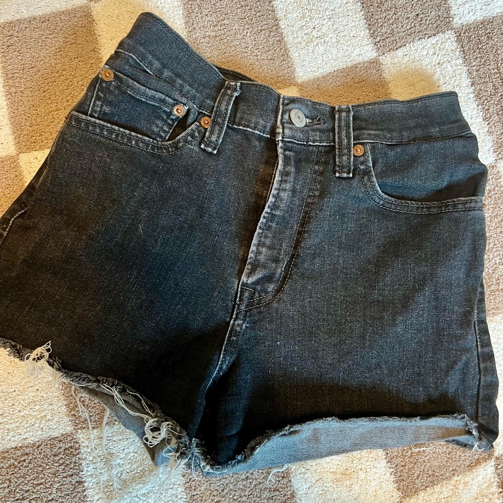 Levi’s Black High Rise Denim Shorts